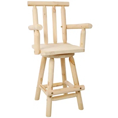 Streamdale Furniture Streamdale Rustic Fir Bar Stool With Armrests And Footrest (4ft)
