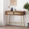 Streamdale Furniture Streamdale Rustic Glam Console Table With Storage