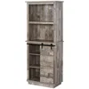 Streamdale Furniture Streamdale Rustic Kitchen Buffet With Hutch And Sliding Barn Door