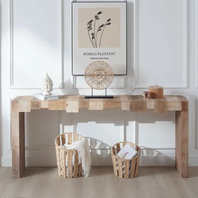 Streamdale Furniture Streamdale Rustic Modern Manufactured Wood Console Table With Step-block Design
