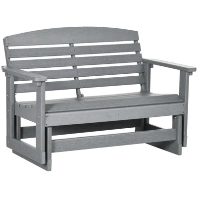 Streamdale Furniture Streamdale Rustic Slatted Outdoor Glider Bench For Comfortable Relaxation In Gray
