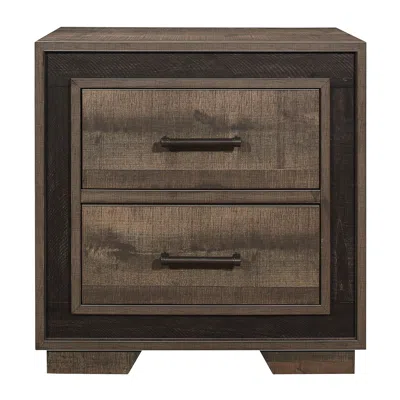 Streamdale Furniture Streamdale Rustic Style 1 Piece Nightstand Two-tone Finish Embossed Faux-wood