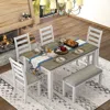 Streamdale Furniture Streamdale Rustic Style 6-piece Dining Room Table Set With 4 Ergonomic