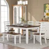 Streamdale Furniture Streamdale Rustic Style 6-piece Dining Room Table Set With 4 Ergonomic