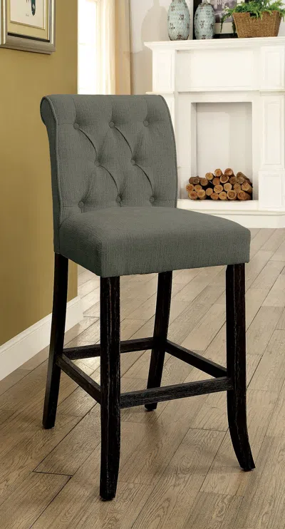 Streamdale Furniture Streamdale Rustic Style Chenille Upholstered Counter Height Chairs