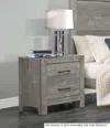 Streamdale Furniture Streamdale Rustic Style Gray Finish 1 Piece Nightstand Of 2x Drawers
