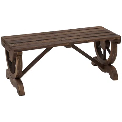 Streamdale Furniture Streamdale Rustic Wagon Wheel Bench Elegant Outdoor Seating For 2