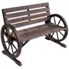 Streamdale Furniture Streamdale Rustic Wagon Wheel Outdoor Bench Comfort