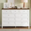 Streamdale Furniture Streamdale Rustic White 9-drawer Dresser