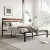 Streamdale Furniture Streamdale Rustic Wood Headboard Platform Bed Frame