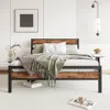 Streamdale Furniture Streamdale Rustic Wood Headboard Platform Bed Frame