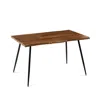 Streamdale Furniture Streamdale S Shape Irregular Mdf Dining Table Metal Legs Wood Design Table Top