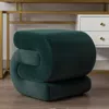 Streamdale Furniture Streamdale S-shape Velvet Fabric Ottoman Makeup Stool Footstool,dark Green
