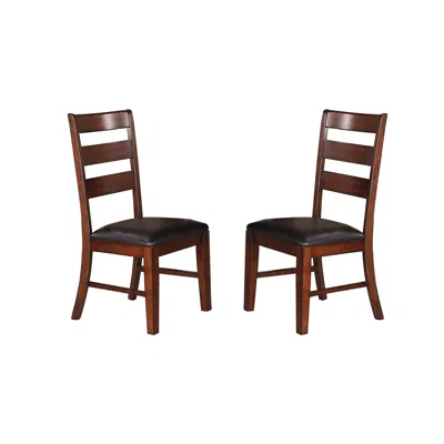 Streamdale Furniture Streamdale Sara Ladder Back Dining Side Chairs In Brown