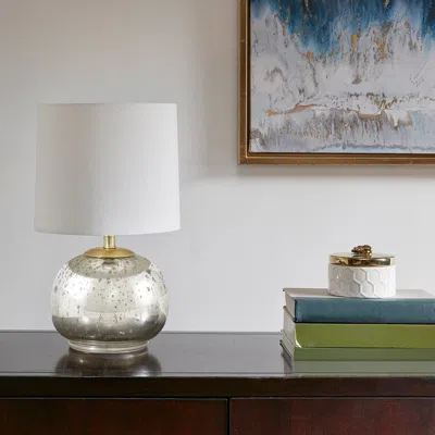 Streamdale Furniture Streamdale Saxony Metallic Glass Table Lamp