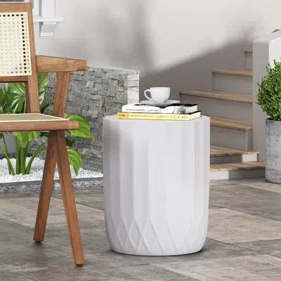 Streamdale Furniture Streamdale Scalloped End Table For Indoor/outdoor Decor