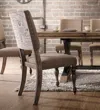 Streamdale Furniture Streamdale Script Printed Driftwood Finish Dining Chair With Nail Head