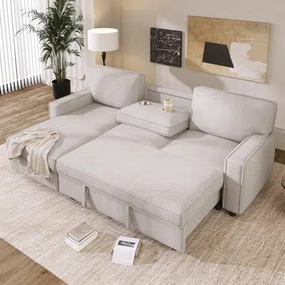 Streamdale Furniture Streamdale Sectional Sleeper Sofa With Storage, Usb, Cup Holders