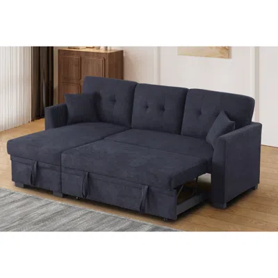 Streamdale Furniture Streamdale Sectional Sofa Bed, Dark Blue