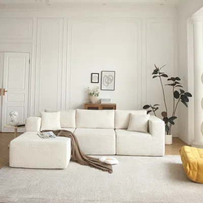 Streamdale Furniture Streamdale Sectional Sofa Beige Left