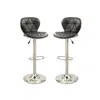 Streamdale Furniture Streamdale Set Of 2 Adjustable Black Pu Bar Stools