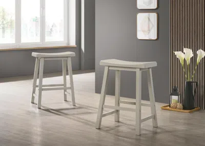 Streamdale Furniture Streamdale Set Of 2 Alonzo Light Gray Backless Ergonomic Counter Height Stool