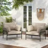 Streamdale Furniture Streamdale Set Of 2 Beige Iron Lounge Chairs W/ Cushions, Indoor/outdoor