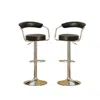 Streamdale Furniture Streamdale Set Of 2 Black Faux Leather Bar Stools