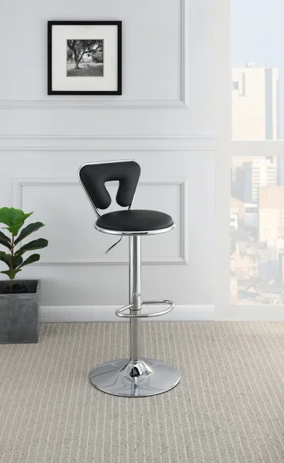 Streamdale Furniture Streamdale Set Of 2 Black Faux Leather Barstool Chairs