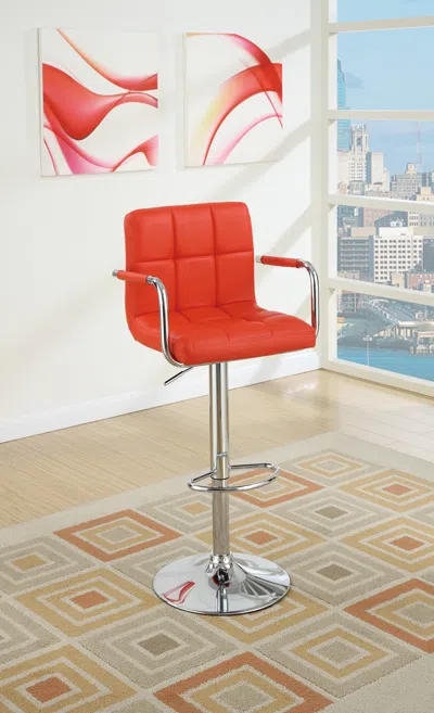 Streamdale Furniture Streamdale Set Of 2 Contemporary Style Faux Leather Barstools