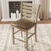Streamdale Furniture Streamdale Set Of 2 Dining Counter Height Chairs Modern Farmhouse Rustic Look Distressed Design Ladd