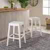 Streamdale Furniture Streamdale Set Of 2 Farmhouse Counter Stools With Wooden Look
