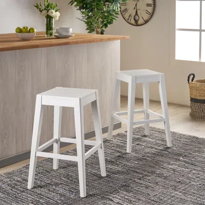 Streamdale Furniture Streamdale Set Of 2 Farmhouse Counter Stools With Wooden Look