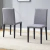 Streamdale Furniture Streamdale Set Of 2: Light Gray Linen Dining Chairs