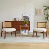 Streamdale Furniture Streamdale Set Of 2 Lounge Chairs - Woven Back, Wooden Frame