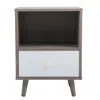 Streamdale Furniture Streamdale Set Of 2 Low Foot Bedside Table With Drawer Storage Compartment