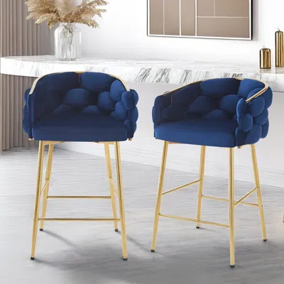Streamdale Furniture Streamdale Set Of 2 Modern Counter Stools, 28" With Iron Frame And Soft Cushion