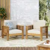 Streamdale Furniture Streamdale (set Of 2) Outdoor Acacia Wood Club Chairs With Cushions