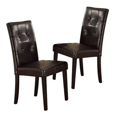 Streamdale Furniture Streamdale Set Of 2 Piece Chairs Breakfast Dining Dark Brown Pu Faux Leather