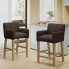 Streamdale Furniture Streamdale Set Of 2 Upholstered 26 Inch Counter Stool - Brown/weathered Brown