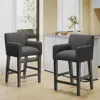 Streamdale Furniture Streamdale Set Of 2 Upholstered 26 Inch Counter Stool - Charcoal/gray
