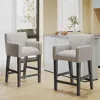 Streamdale Furniture Streamdale Set Of 2 Upholstered 26 Inch Counter Stool - Light Gray/gray