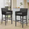 Streamdale Furniture Streamdale Set Of 2 Upholstered 30.5 Inch Counter Stools - Charcoal/gray