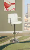 Streamdale Furniture Streamdale Set Of 2 White Faux Leather Barstool Chairs