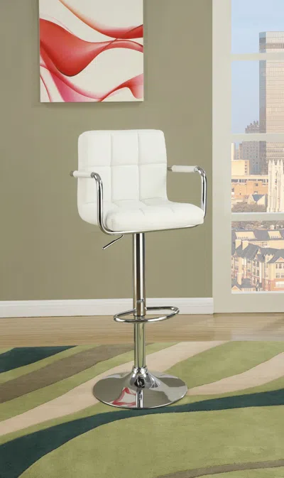 Streamdale Furniture Streamdale Set Of 2 White Faux Leather Barstool Chairs