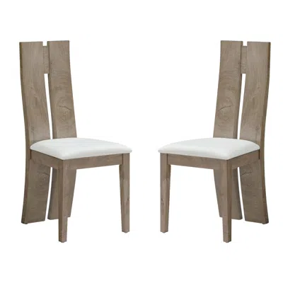 Streamdale Furniture Streamdale Set Of 2 Wooden Dining Chairs With Cushioned Seat In Brown