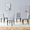 Streamdale Furniture Streamdale Set Of 4: Light Gray Linen-cotton Dining Chairs