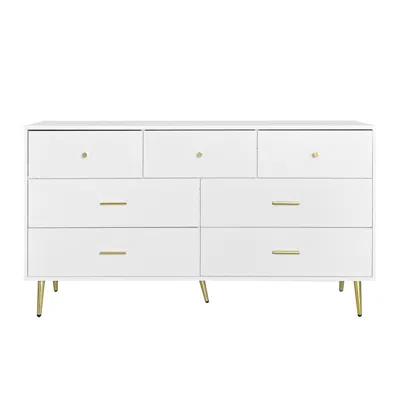 Streamdale Furniture Streamdale Seven Drawers Large Chest Of Drawer Cabinet With Golden Handle
