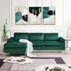Streamdale Furniture Streamdale Shannon Velvet Sectional Sofa With Chaise In Green
