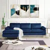 Streamdale Furniture Streamdale Shannon Velvet Sectional Sofa With Chaise